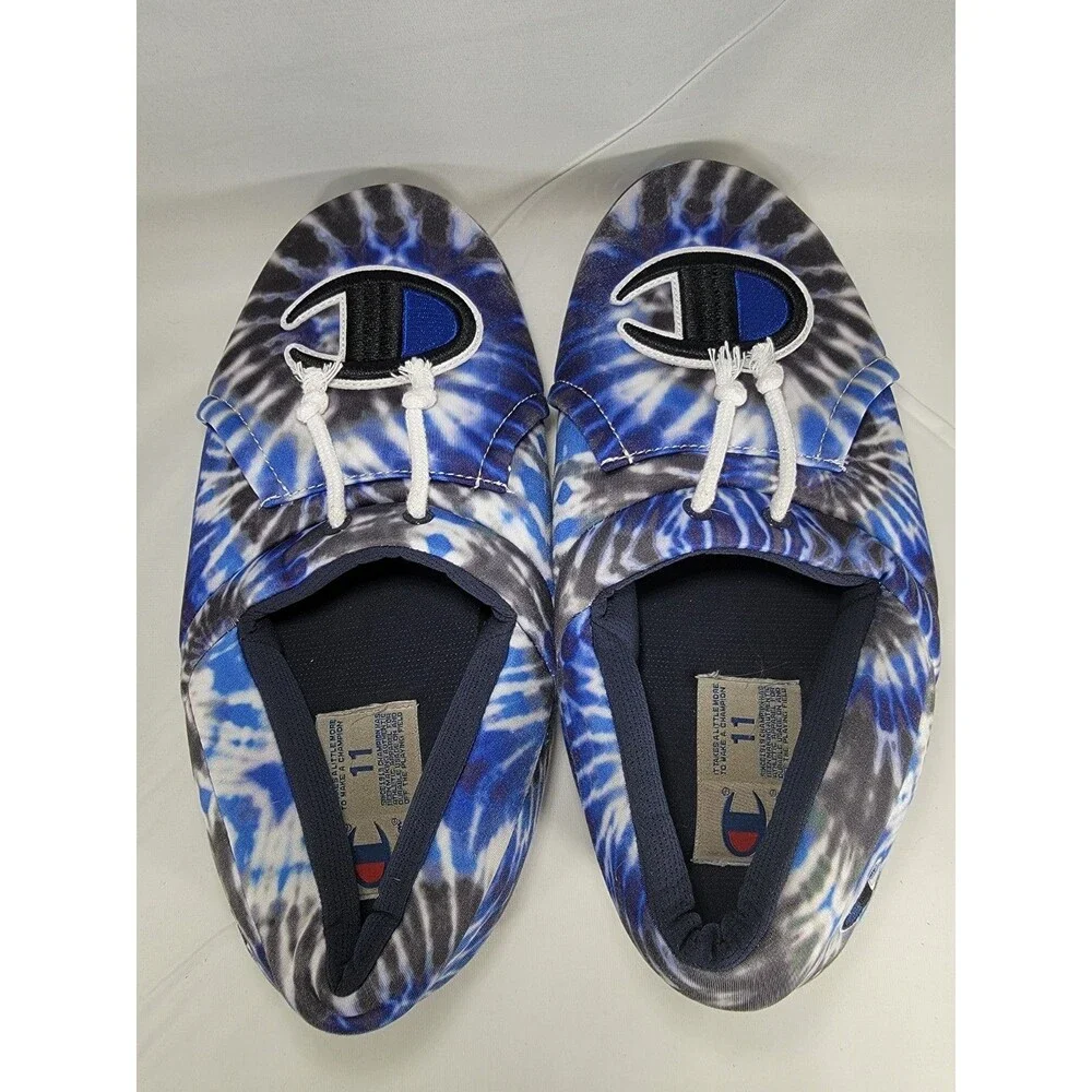 Champion University Slippers Tie Dye Navy CP101332M Men's 11 US Slip On Comfort